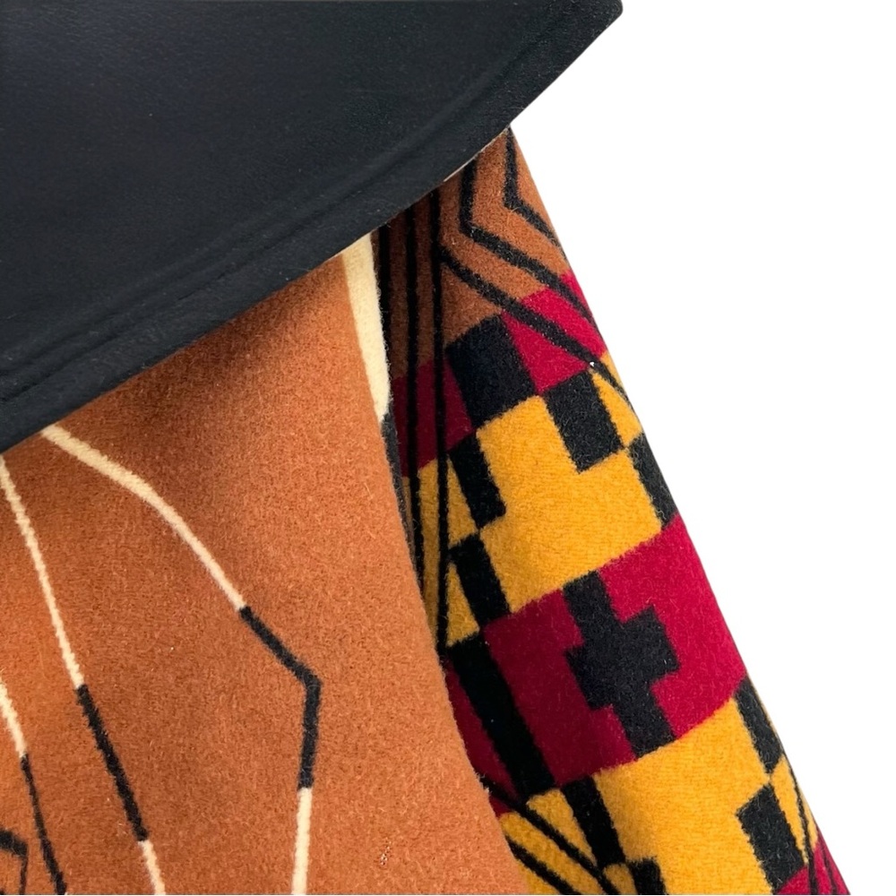 Lindsey Thornburg x Pendleton Brown Native American Print Wool Cape Cloak Coat - Picture 6 of 14